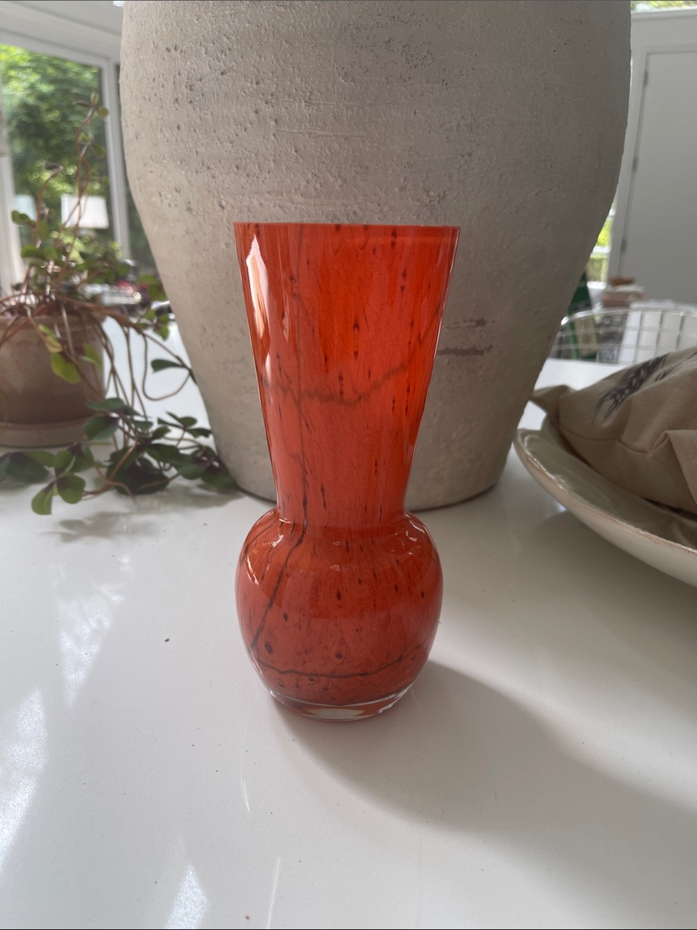 Red Art Glass Bud Vase - Stylish Home Accent
